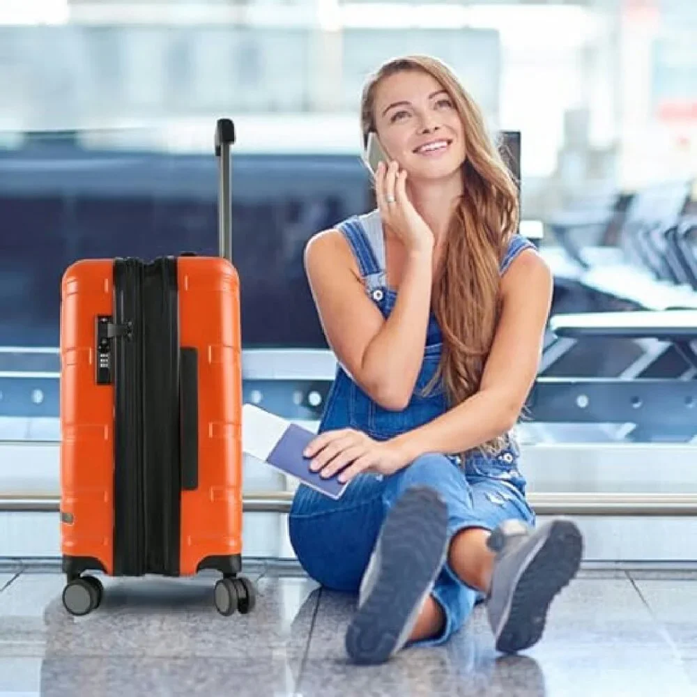 20-Inch Expandable Hard Shell Carry-On Luggage with Spinner Wheels & TSA Lock